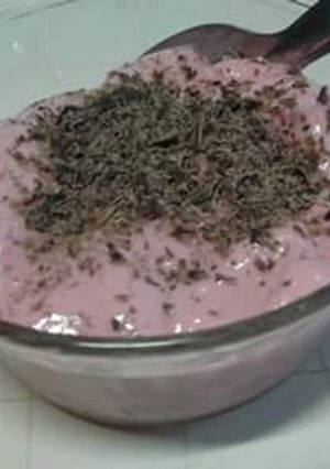 Una foto de Postre gelatina con leche