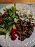 "Kebab" de cerdo al plato