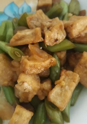 Foto resep Oseng buncis tahu
