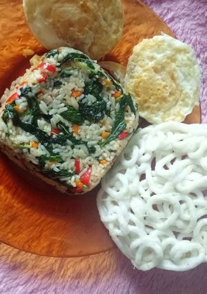 Foto resep Nasi goreng sayur bayam