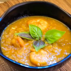 Masoor Chingri Dum or Red lentils with Shrimps A picture of Masoor Chingri Dum or Red lentils with Shrimps.