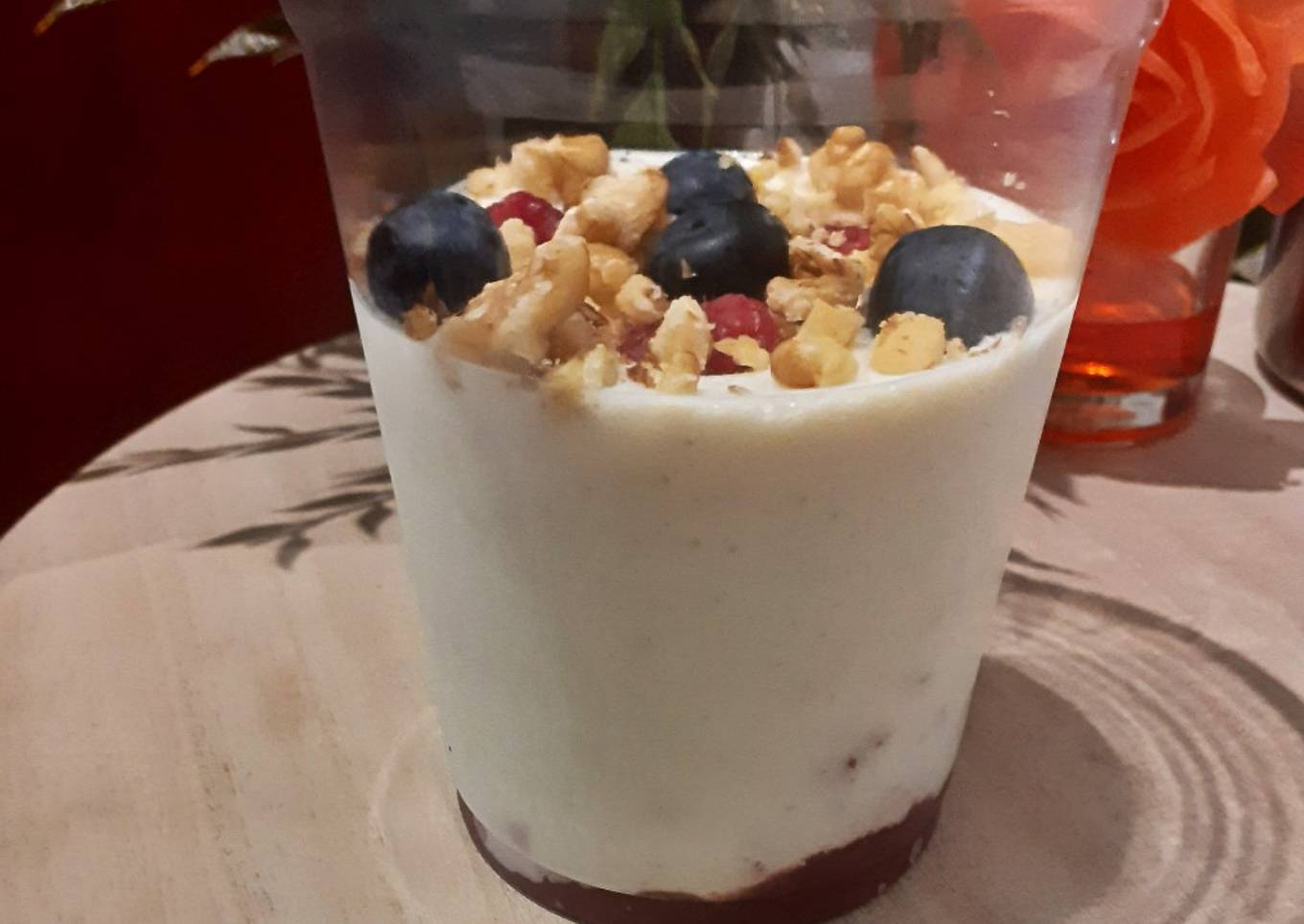 Yogur de queso con proteínas y mermelada fit 👌😋