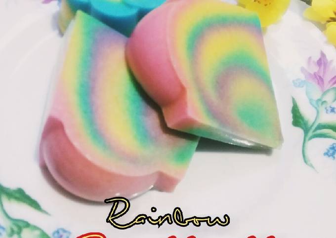 Cara Membuat Rainbow breadd pudding Anti Gagal