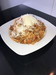 Una foto de Pasta boloñesa casera