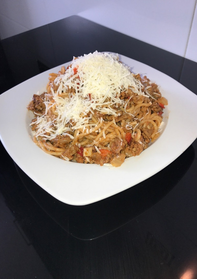 Una foto de Pasta boloñesa casera