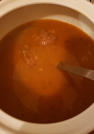صورة لوصفة شوربه فريك على طريقه عجوزتي