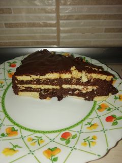 Kakaós tejbegrízes kekszes süti recept fotója
