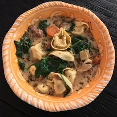 A picture of Crock Pot Creamy Tortellini Soup.