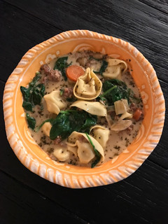 A picture of Crock Pot Creamy Tortellini Soup.