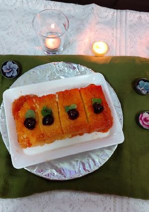 A picture of Custard caramel pudding/ yammy delicious dessert.