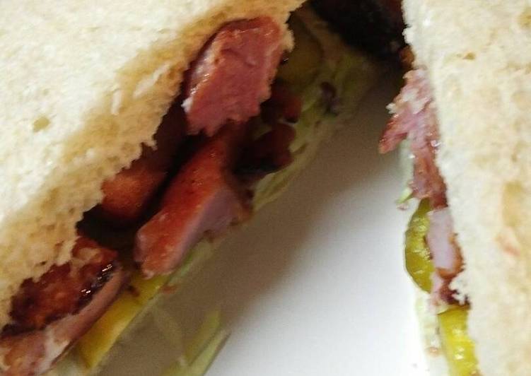 Steps to Prepare Speedy Refried Ham Sandwich