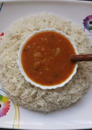 A picture of Rajma rice.