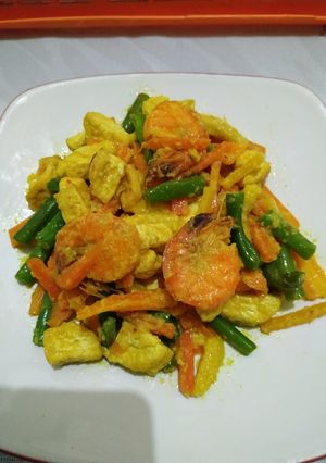 Foto resep Tumis sayur udang bumbu kuning