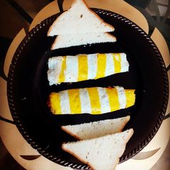 A picture of Hot dog egg Roll Up.