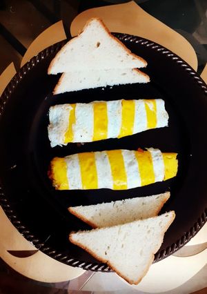 A picture of Hot dog egg Roll Up.
