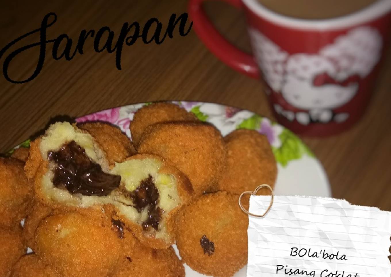 Teratas dengan pisang coklat
