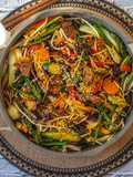 Stir Fry Egg Noodles With Chilli Tofu Top With Crispy Chilli Oil 🍜 🌶