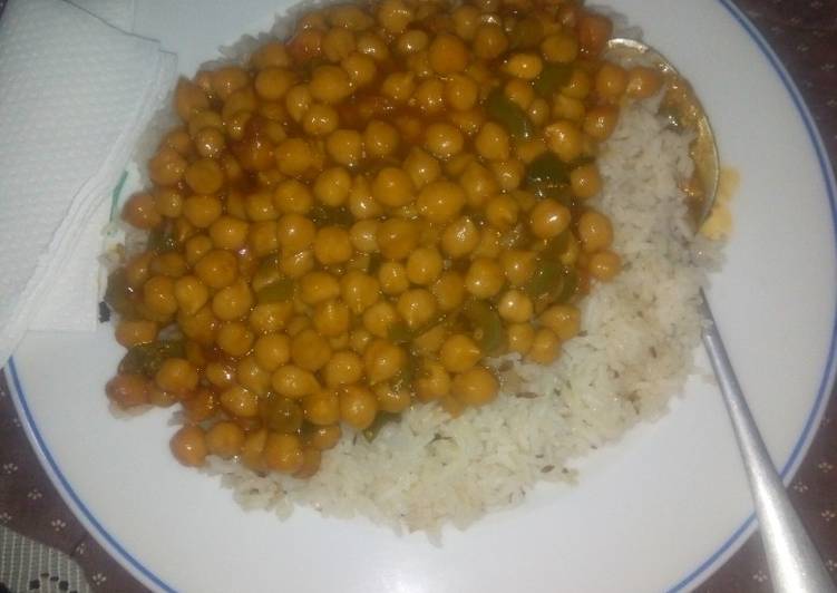 Chickpeas-Stewed,served with Fried Cummin Rice