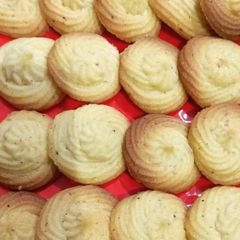 Happy world baking day. with butter cookies A picture of Happy world baking day. with butter cookies.