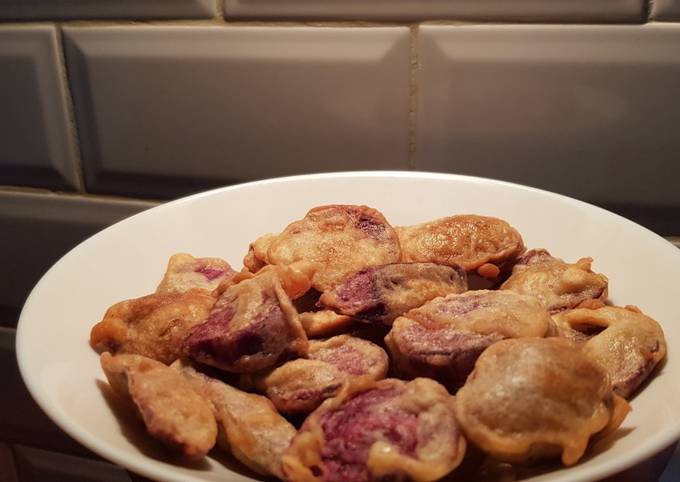 Resep Ubi Ungu Goreng Tepung oleh popmomra Cookpad