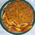 Porridge beans and fried plantain