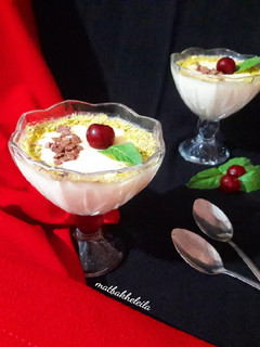 عکسی از دستور پودینگ دسر شیر عسلی