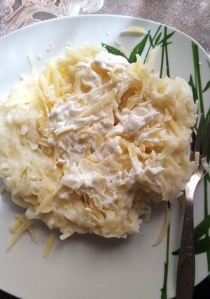 O poză a rețetei Tagliatelle cu sos de brânză.
