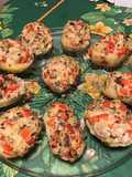 Pommes de terre blue belle farcies aux harengs et poivron rouge