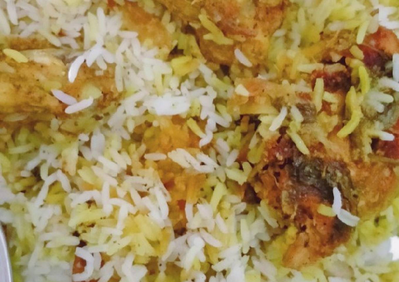 Steam chicken biryani