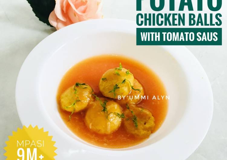 Cara Memasak Mpasi 9m+ Potato chicken balls with tomato saus yang Lezat
