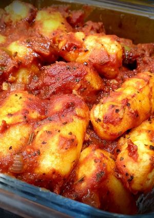 Une photo de Gnocchi de semoule à la tomate et aux olives
