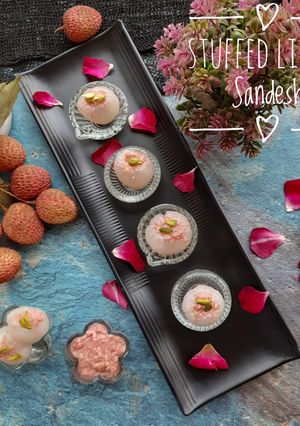 A picture of Stuffed Lychee Sandesh.