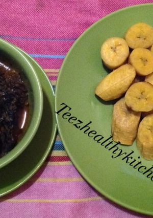 A picture of Ogolale/oribotor with Unripe plantain.
