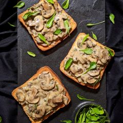 A picture of Creamy Mushroom and Spinach Toast.