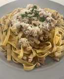 Spaghetti de huevo al funghi porcini