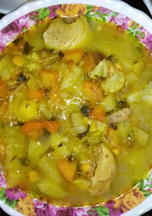صورة لوصفة شوربة الخضار 😋
