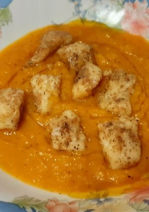 Foto principal de Bacalao con puré de calabaza y puerro