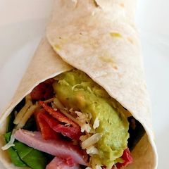 A picture of My Bacon, Ham & Cheese Wrap 😗#Lunch#Brunch#Mysterybox.