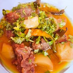 A picture of Tinday Gosht (round melon or baby pumpkin).