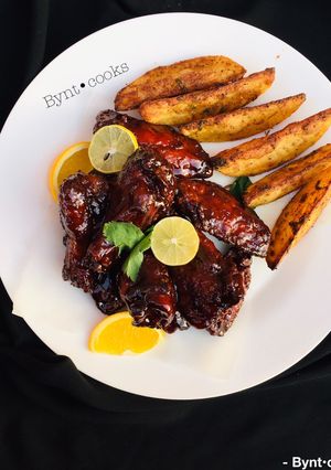 A picture of Barbecue chicken wings.
