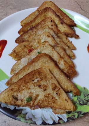 এগ ফ্রাই স্যান্ডউইচ রেসিপির প্রধান ছবি