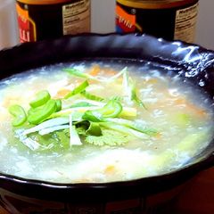 A picture of Chicken vegetables soup.