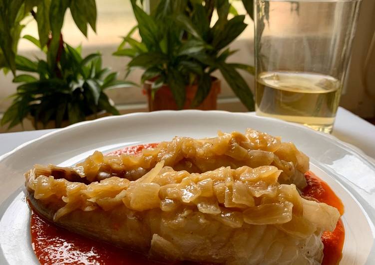 Rape con pimientos