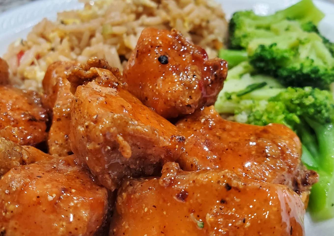 Honey Garlic Salmon Bites