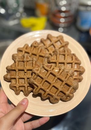 Une photo de Gaufres au chaï latte