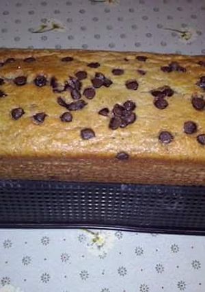 Una foto de Budín de banana y chips de chocolate!