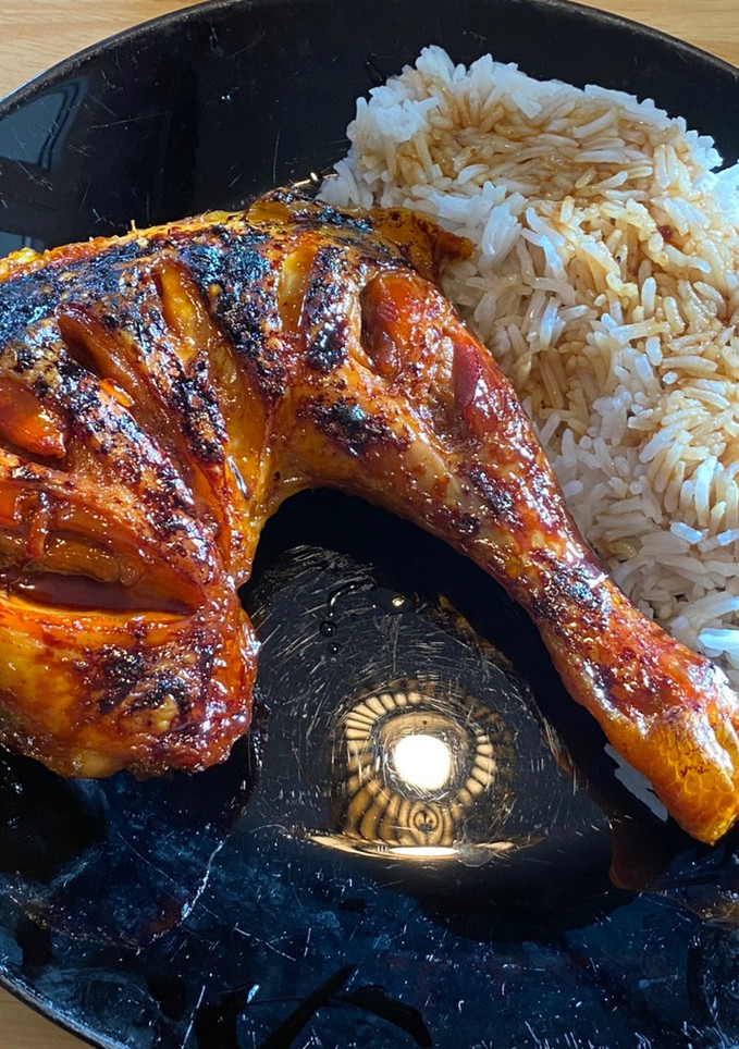 Una foto de Pollo asado glaseado