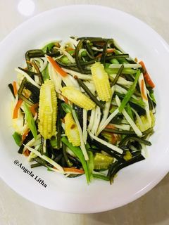 Foto resep Tumis sayur buncis & rumput laut #menusehat & sederhana