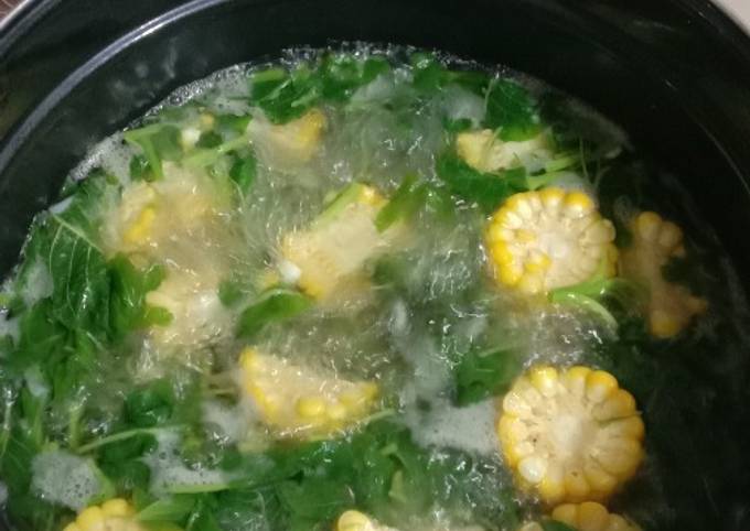 Bagaimana Menyiapkan Sayur bening bayam jagung Anti Gagal