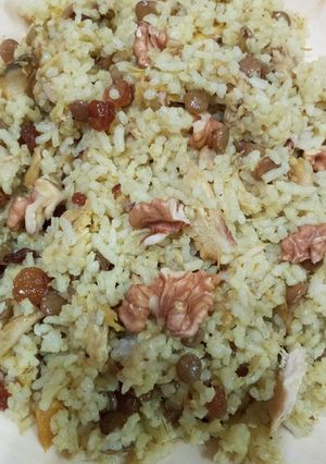 عکسی از دستور عدس پلو با مرغ + (عصاره مرغ)